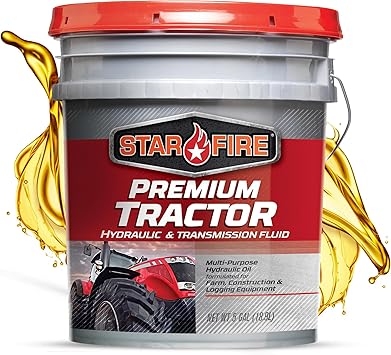 STARFIRE Premium Tractor Hydraulic & Transmission Fluid 5 Gallon Pail Multi-Purpose Hydraulic Oil for Tractors, Wet Brakes & Off-Highway Equipment J20C Spec Equivalent