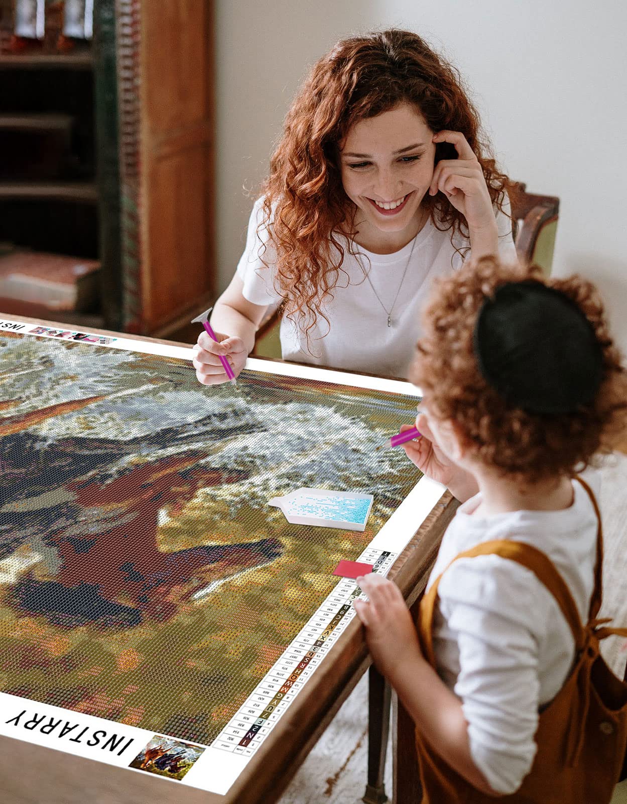 Instarry 5D Kit Diamond Painting Quadri Grandi Dimensioni Cavallo in Corsa Decorazioni Murali 100x50 cm