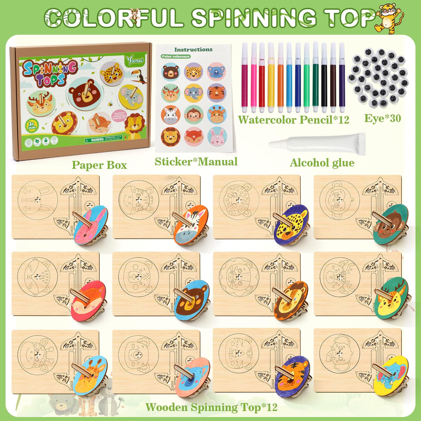 Jouet en bois créatif ! L'expérience toupie est une activité pour enfant Jouet en bois créatif ! L'expérience toupie est une activité pour enfant
