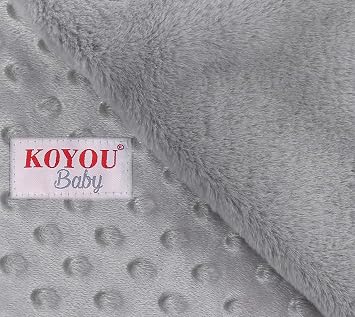 Baby Grey Ultra Soft Minky Baby Blanket Reversible Double Layer Plush with Silky Trim, Cozy 30 x 35 Throw for Crib, Stroller & Nursery