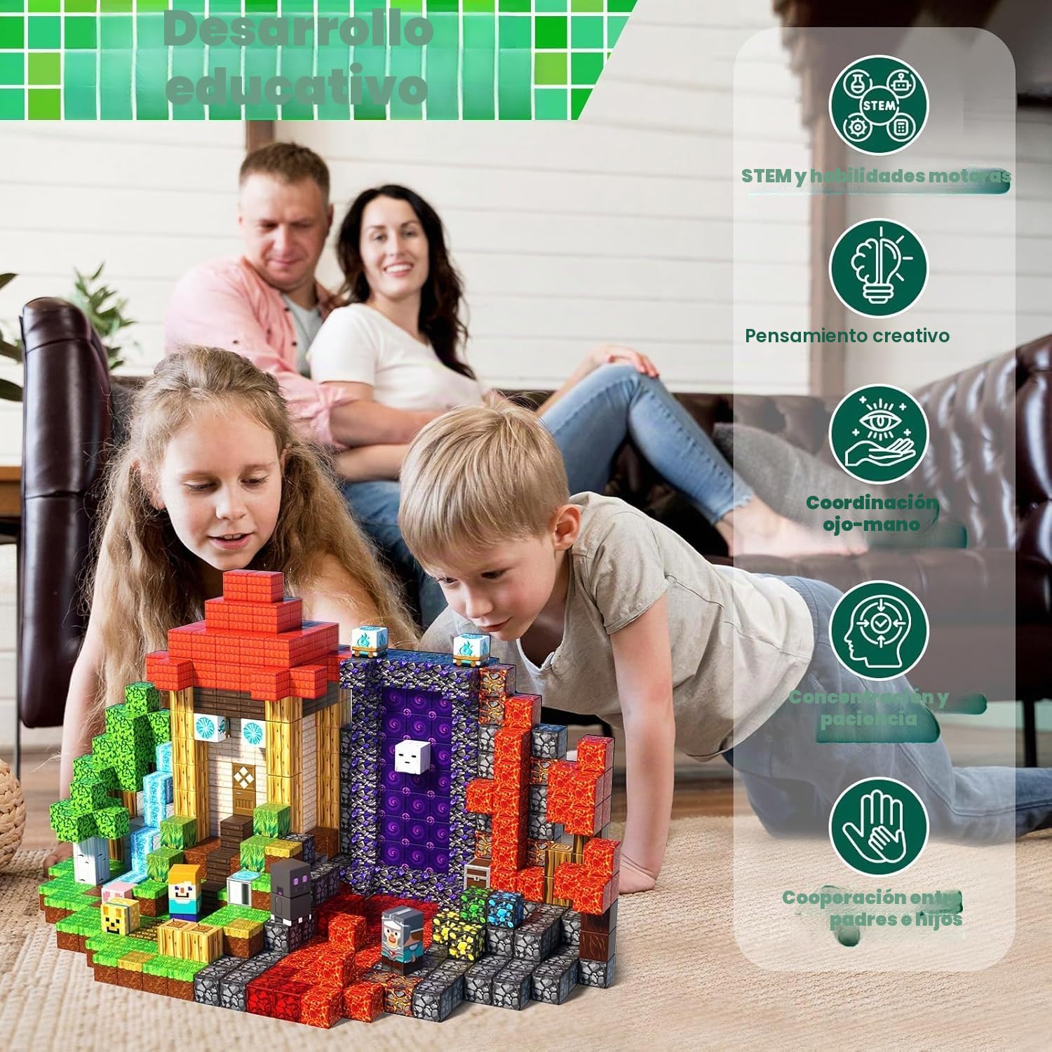 Goody King Bloques Magneticos Construccion Niños 150 Piezas Aventuras en el Bosque con un Viaje en el Tiempo Bloques de Construcción Magnéticos Juguetes de 3 4 5 6 7 8 9 Años Regalos para Niños
