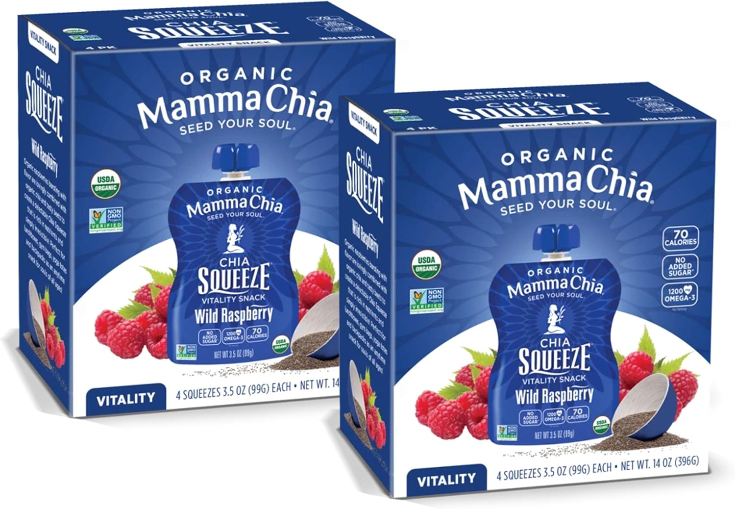 Mamma Chia Organic Chia Squeeze Wild Raspberry, Gluten