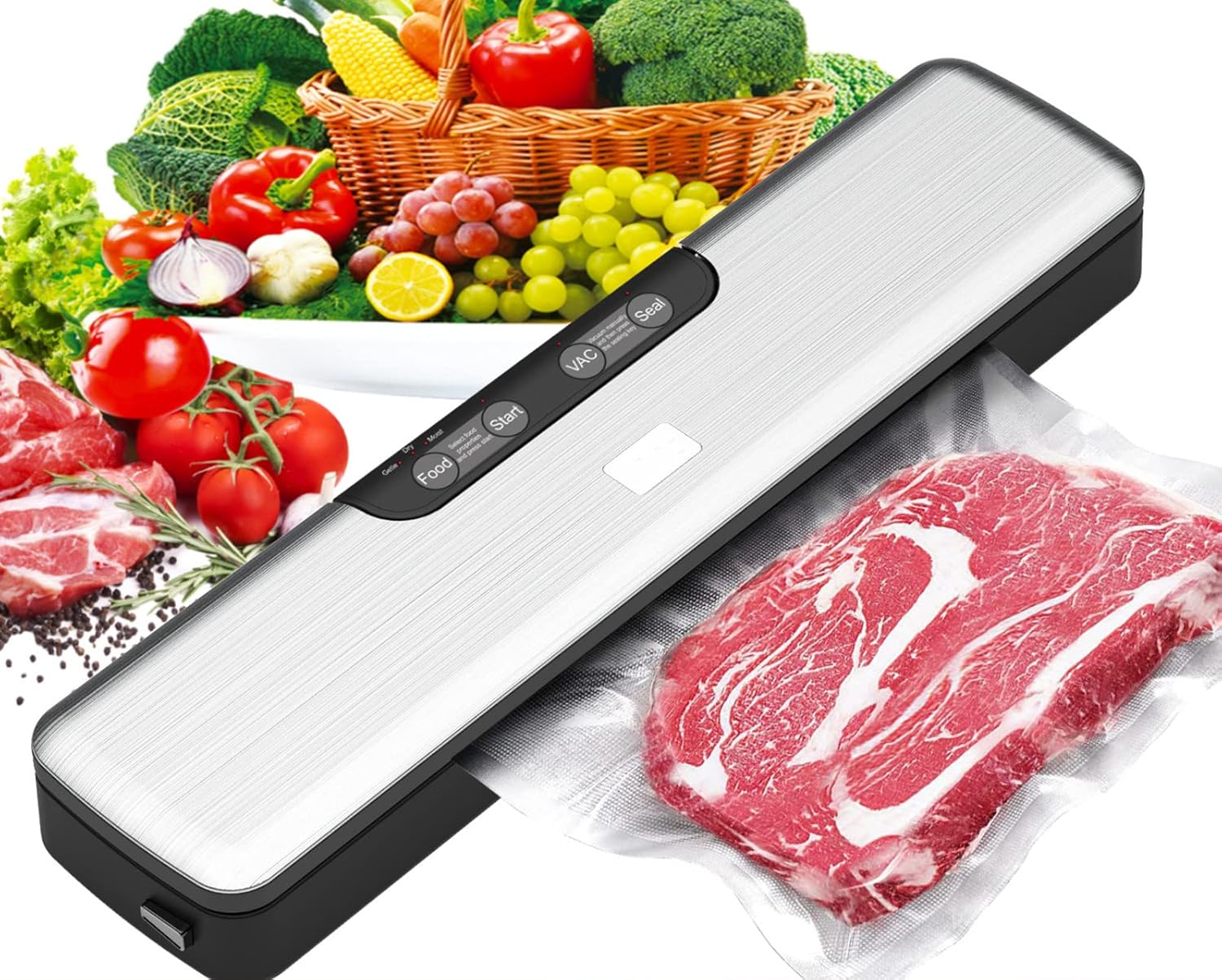 HZWZ Food Vacuum Sealer, Home Vacuum Sealer, Food Storage