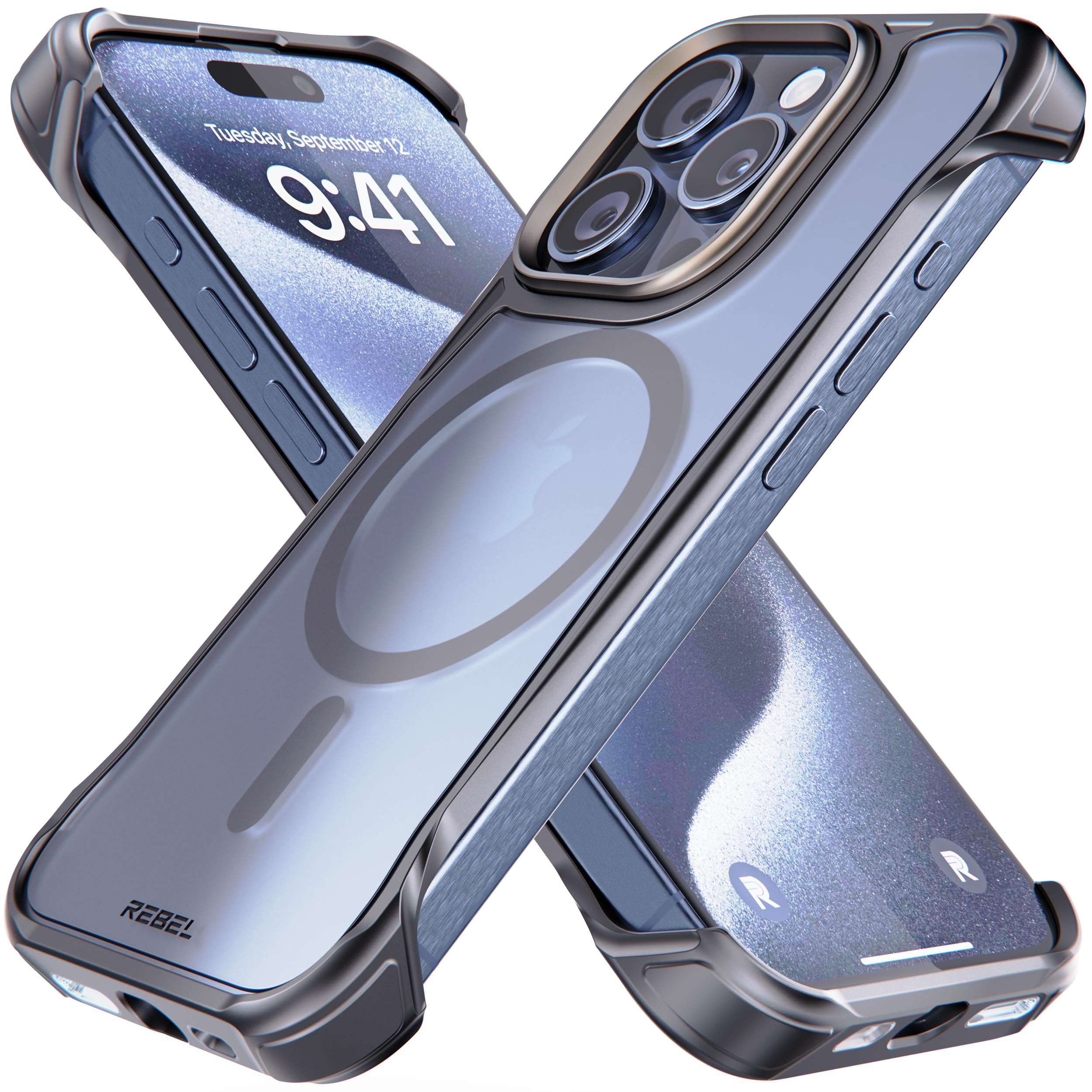 Amazon.co.jp: REBEL iPhone 15 Pro クリアケース 【フロステッド