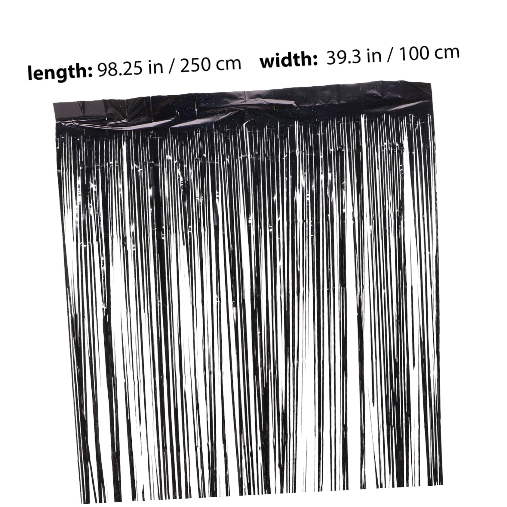 8 Piezas Cortinas de Flecos Negras para Fiestas de Decorativas para Cumpleaños con Material Pet Ligero y Resistente
