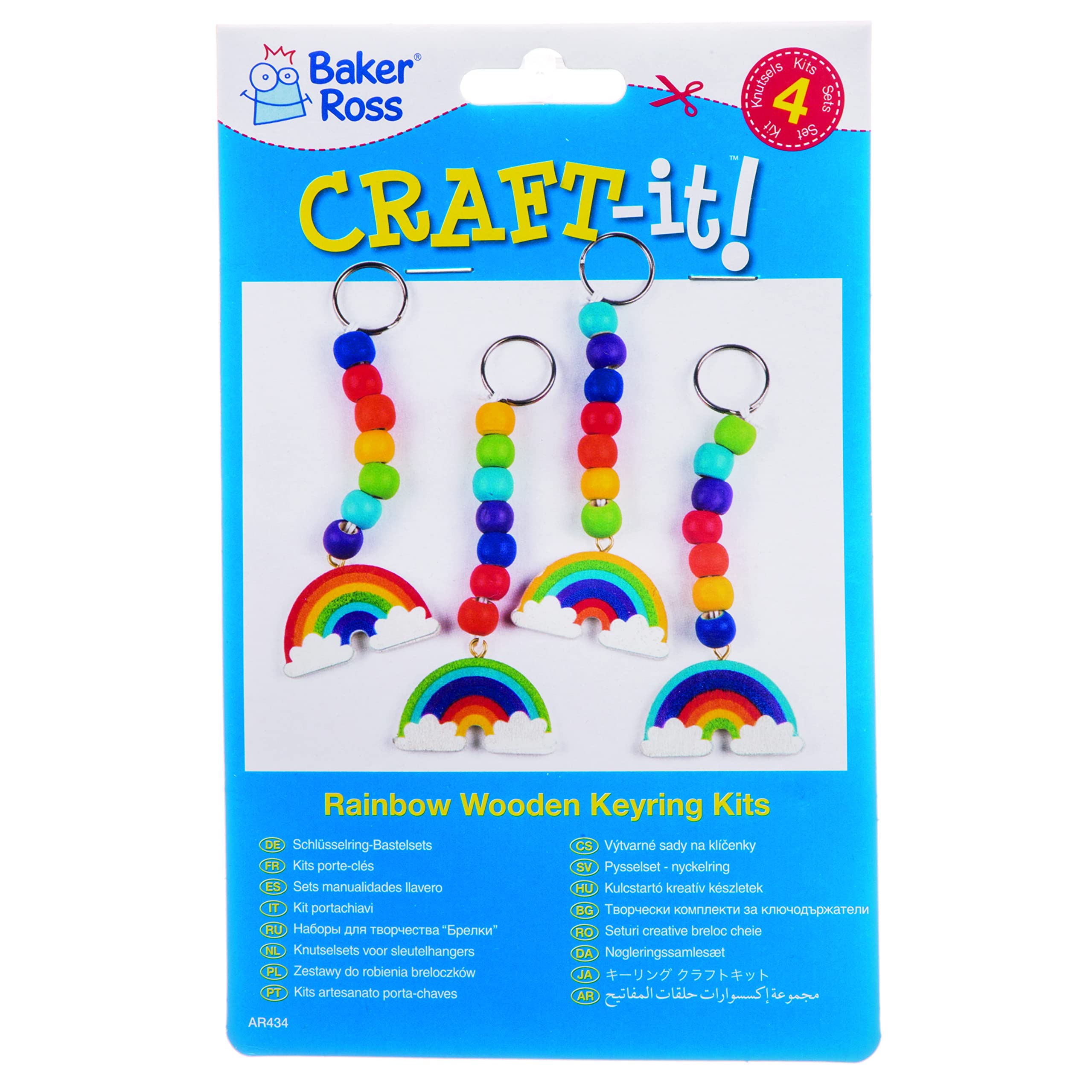 Kit Porte-clés Arc-en-ciel En Bois à Décorer - Lot De 4 - Loisir Créatif Pour Enfants