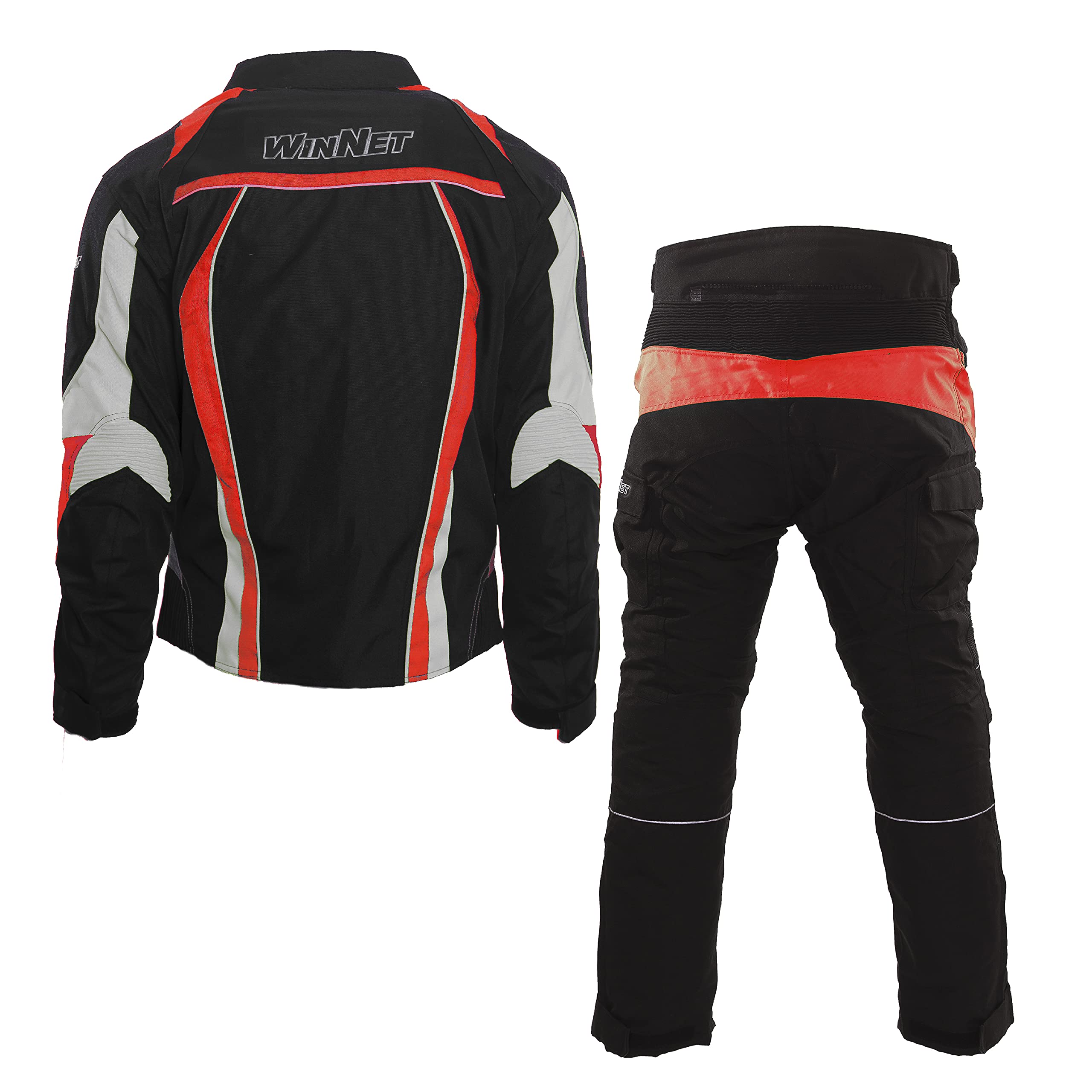 WinNet Completo da Moto 2 Pezzi Giacca e Pantaloni con Protezioni Omologate