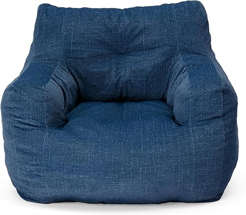 Miniatura 7 de INMOZATA Puf cómodo de tela de lino y algodón con relleno de esponja, suave y perezoso, para adultos, mujeres, niñas, en dormitorio, sala de estar,