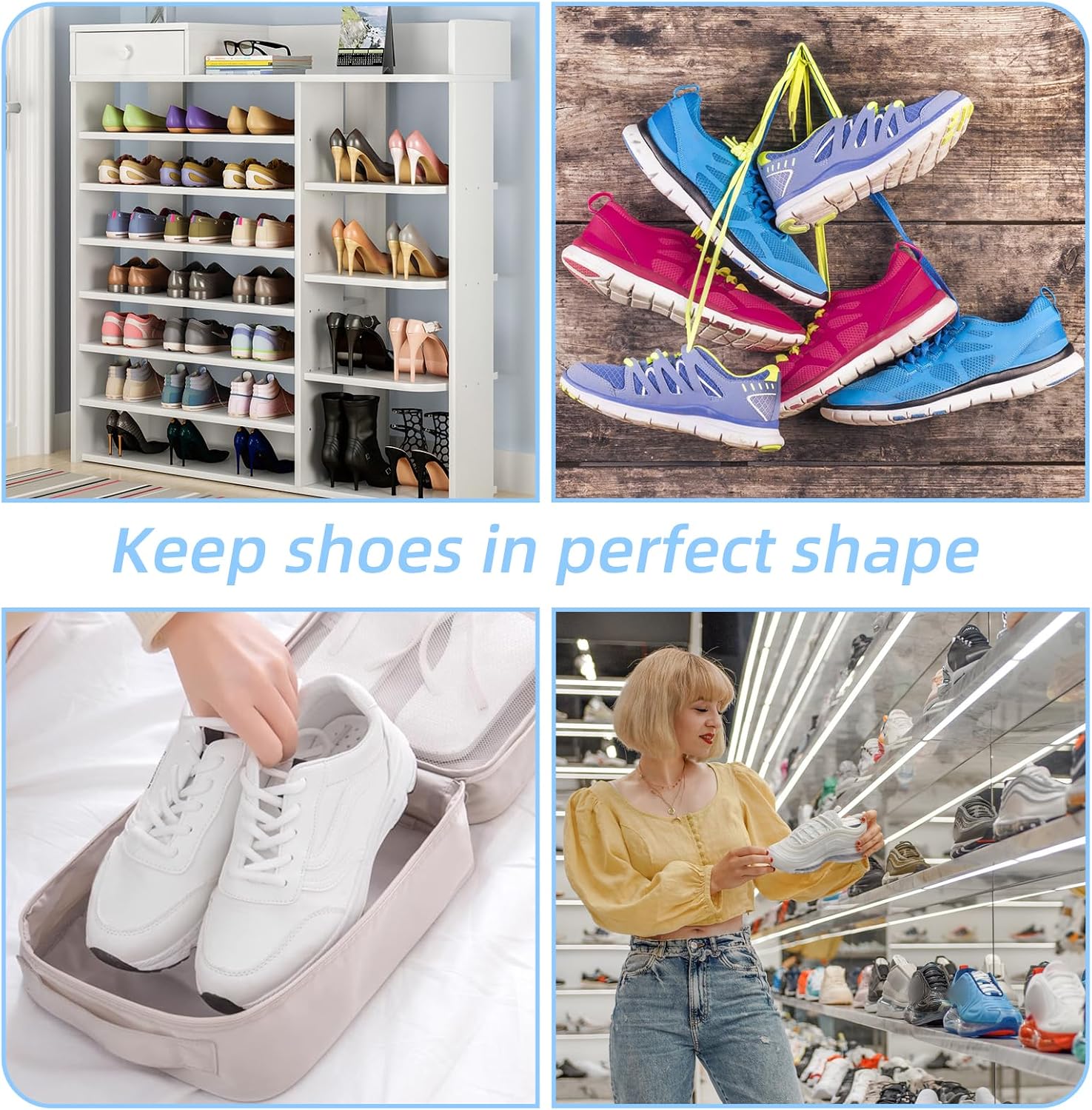YUXIANLB 10PCS Plastic Shoe Tree Inserts,Shoe Shaper for Sports Shoes Leater, Clear Shoes Shaper Keeper for Unisex