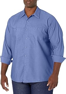 Red Kap Men's Industrial Work Shirt, Regular Fit, Long Sleeve Button-Down Work Shirt