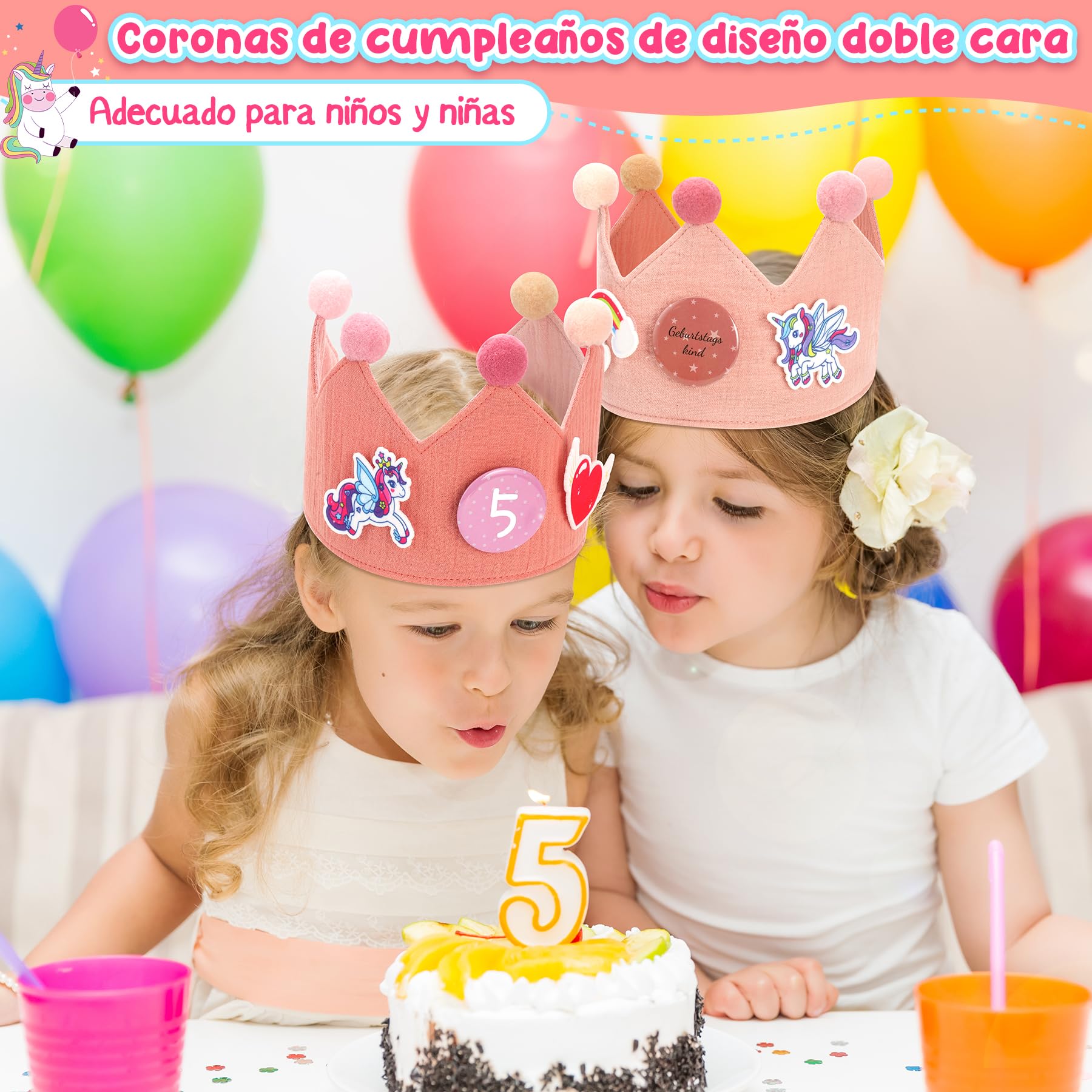 Corona De Cumpleaños Personalizada Con Nombre - Incluye Números 0-9, Reutilizable, Ajustable, Para Niños Y Niñas