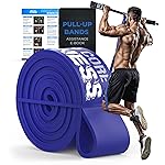 Heavy Duty Thick Resistance Band - 60-150 lb Pull Up Training Band for Pull Ups, Powerlifting, Bench Press & Deadlifts - Long Loop Band for Home Gym, Stretching, Chin Ups & Mobility Workouts (Blue)