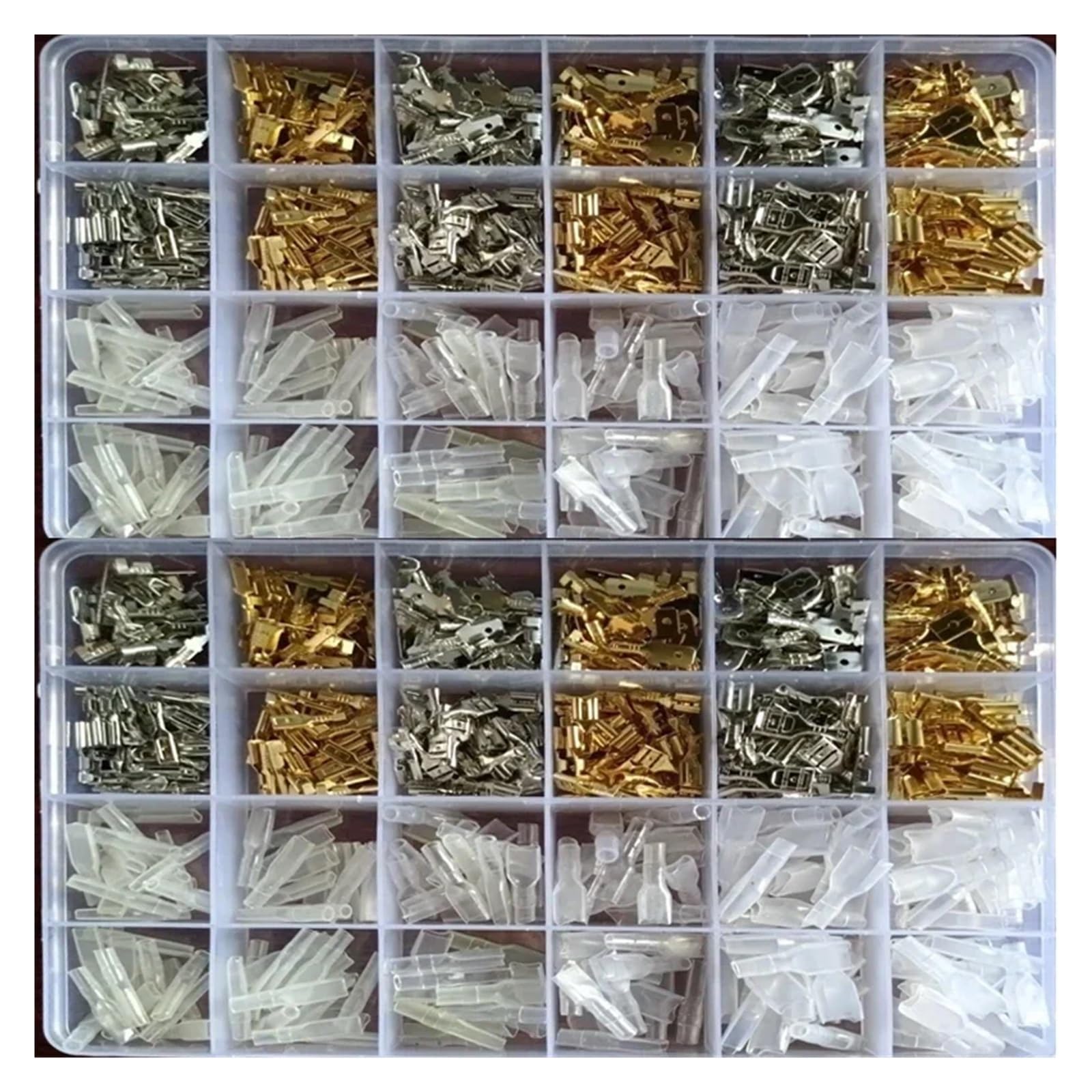 Kit assortito di 540 connettori per cavi elettrici con terminali a crimpare da 2,8/4,8/6,3 mm e guarnizione isolata.