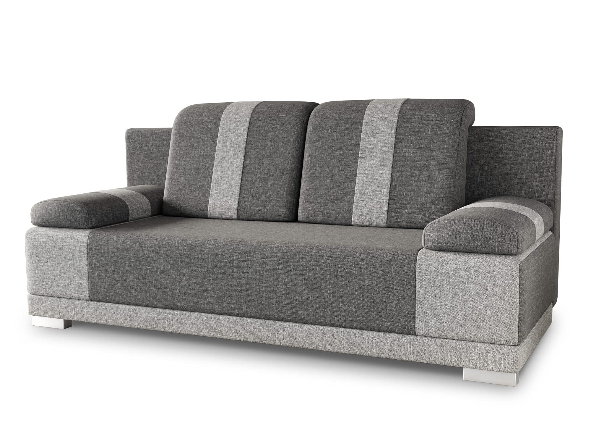 Sofnet - Schlafsofa Imola mit Bettkasten (Grau, Sawana 05 + 21)
