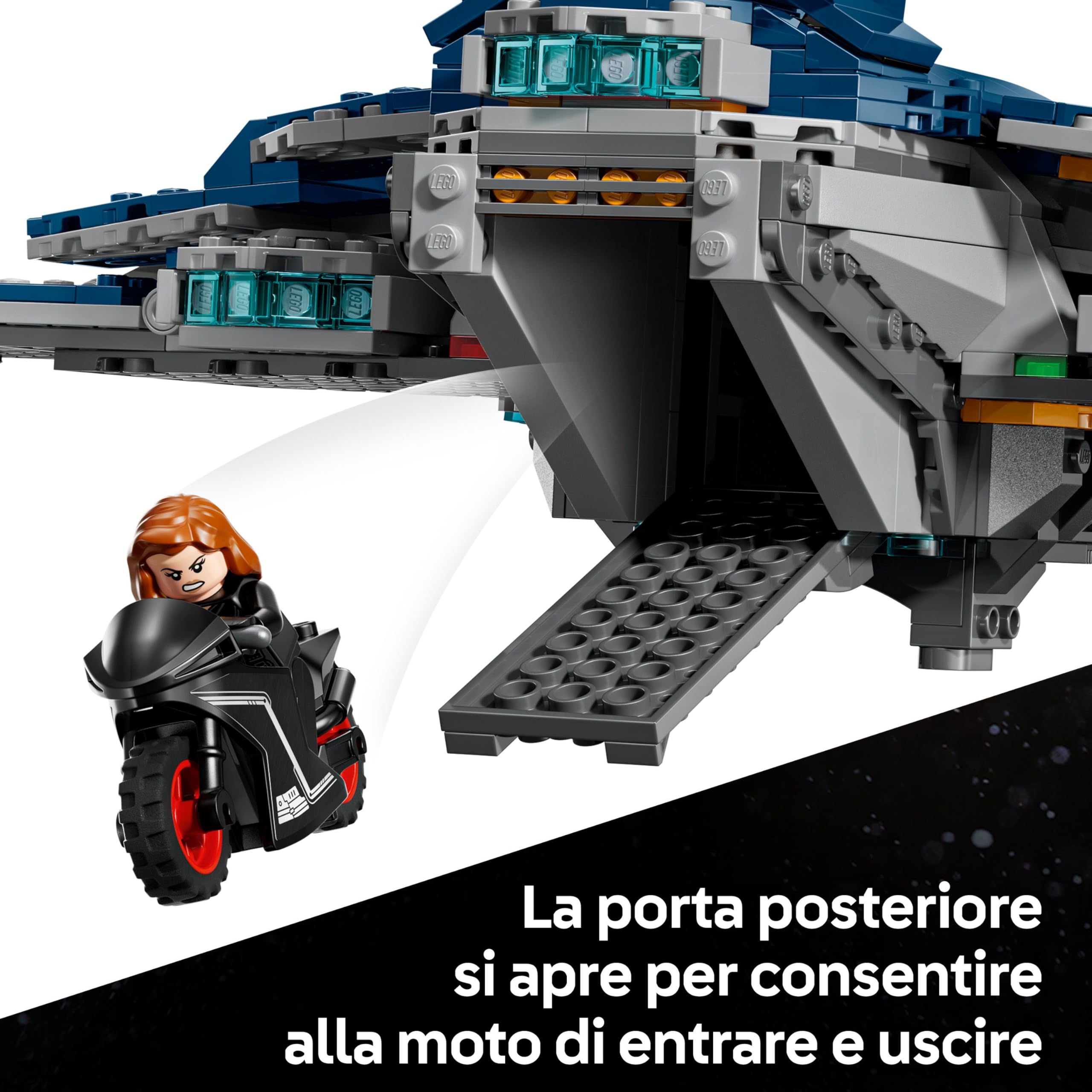 LEGO | Marvel Quinjet Avengers: Age of Ultron - Aereo Giocattolo dei Supereroi con Moto e 5 Minifigure tra cui Iron Man, Black Widow e Ultron - Regalo per Bambini da 12 Anni in su e Fan Adulti - 76325