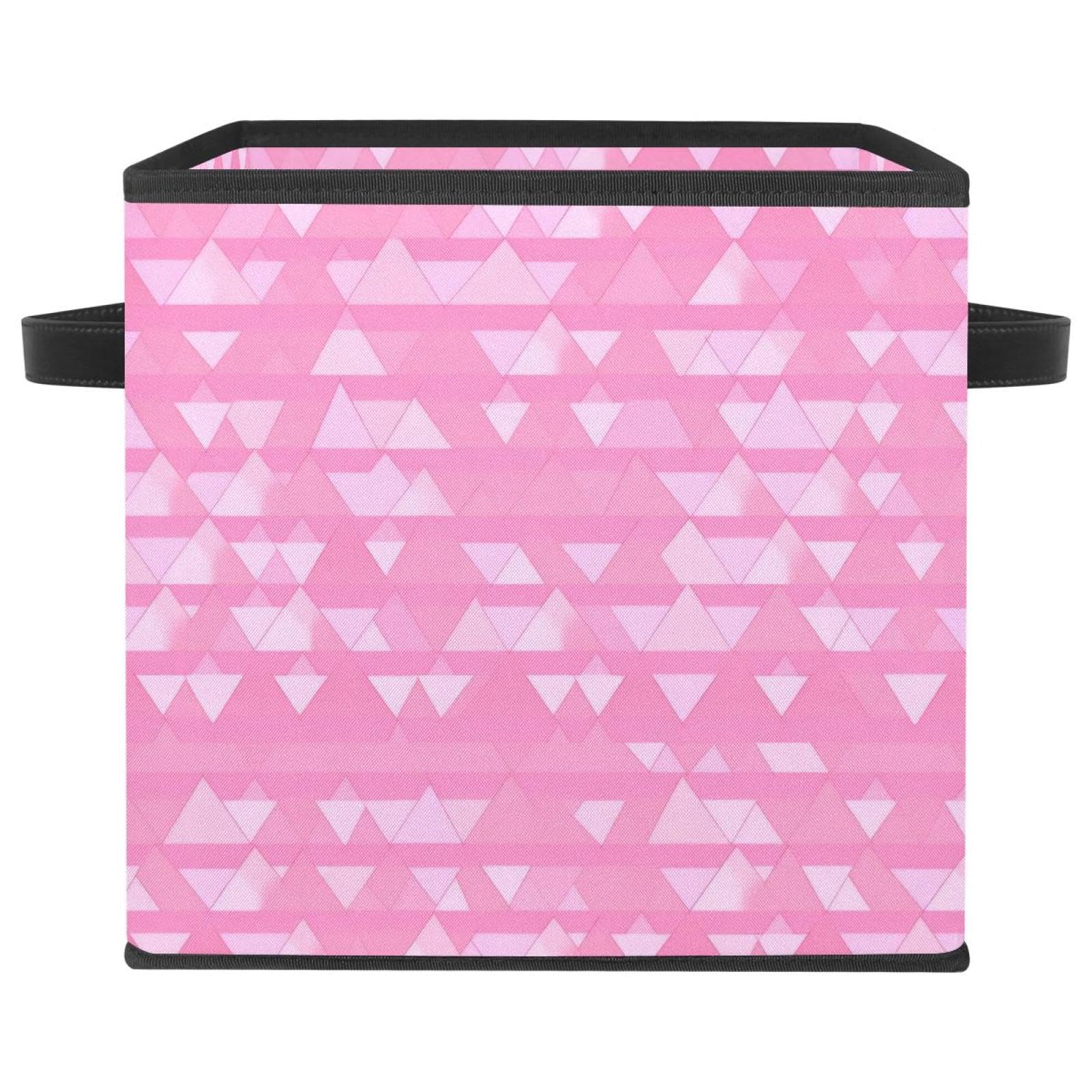 Boîte de rangement pour dressing cube rose géométrique design épuré
