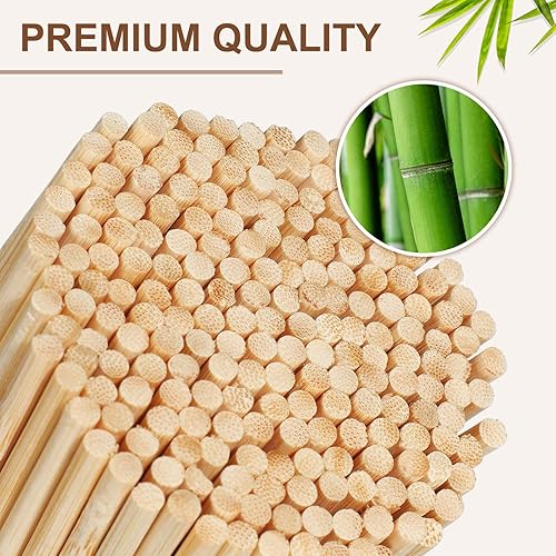 Miniatura 6 de Hushee Pinchos de bambú natural de 6 pulgadas y 0.157 in de diámetro, palitos de madera, brochetas para cocteles, kebabs, barbacoa, arreglos de