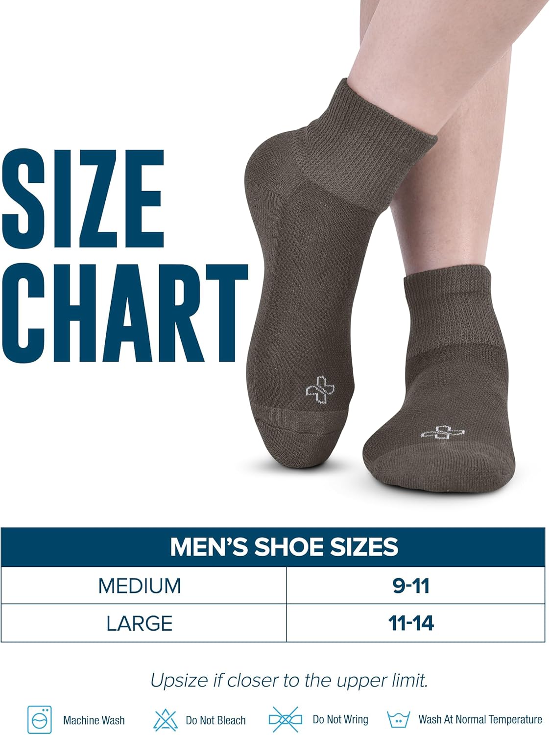Doctor's Select Diabetic Socks for Men - 4 Pairs Diabetic Ankle Socks for Men | Non Binding Neuropathy Socks - Image 5