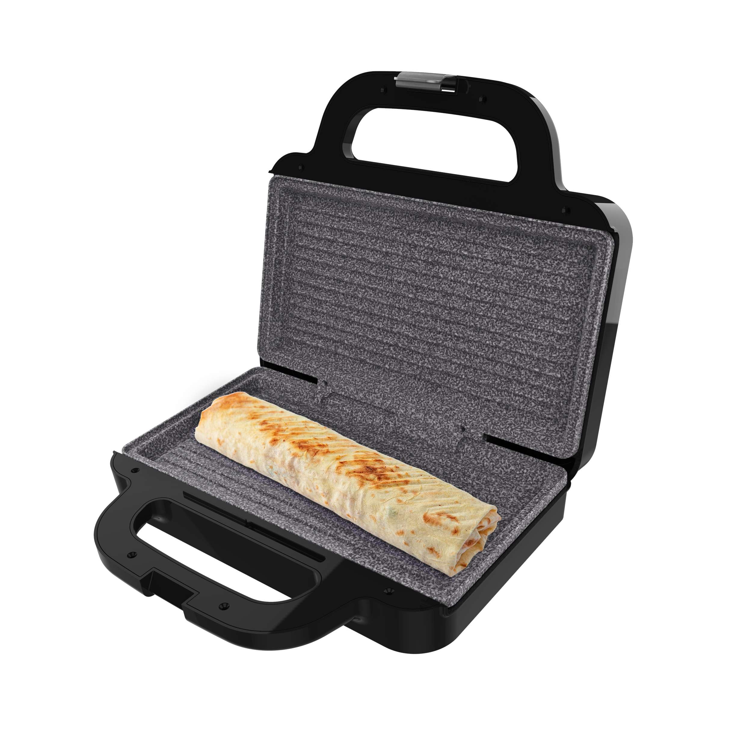 Cecotec Appareils à sandwich et presses à panini Rock'nToast Deep 3in1. Appareil panini gaufre croque monsieur 3-en-1, plaques amovibles,antiadhérent, 1000W, inox, sans PFOA, position verticale