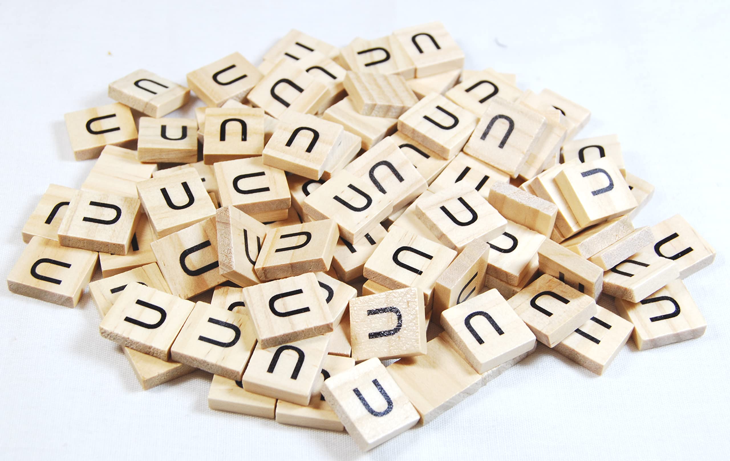 celloexpress Scrabble Wooden Tiles Same Letter Without Number Value, 18.1mm x 20mm x 5.2mm For Crafting and Scrapbooking
