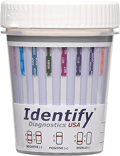Identify Diagnostics USA Drug Screen Test | 5 Pack | Made in USA 14 Panel CLIA Waived Instant Urine Drug Test Kit with 6 Adults for AMP,BAR,BUP,BZO,COC,EDDP,MDMA,MET,MTD,MOP|OPI,OXY,PCP,TCA,THC