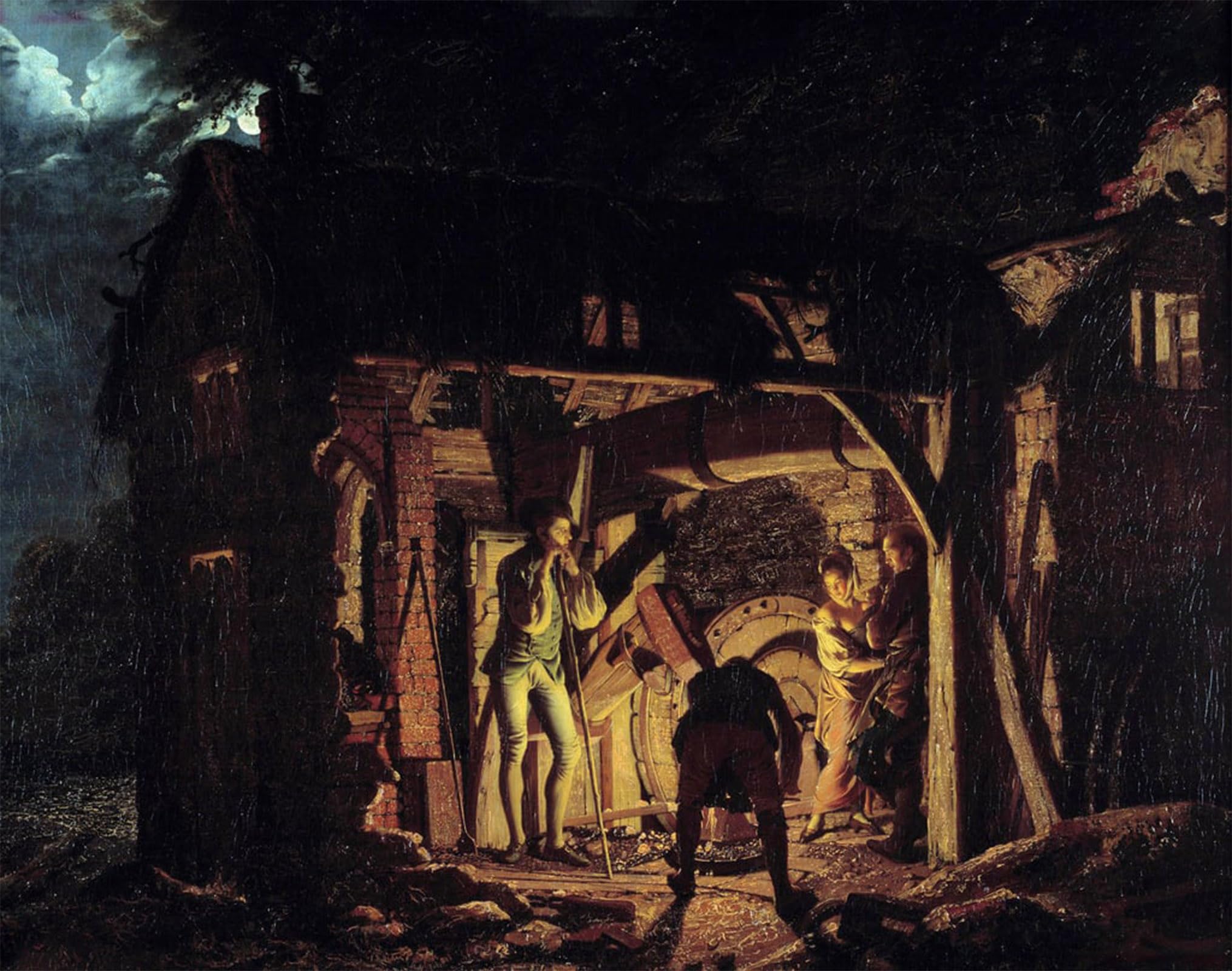 ARTXLXXBN Famous Print Painting Colorful Art Print a Forge in the Painting by Wright of Derby Canvas Art Decorations for Home Decor 60x90cm