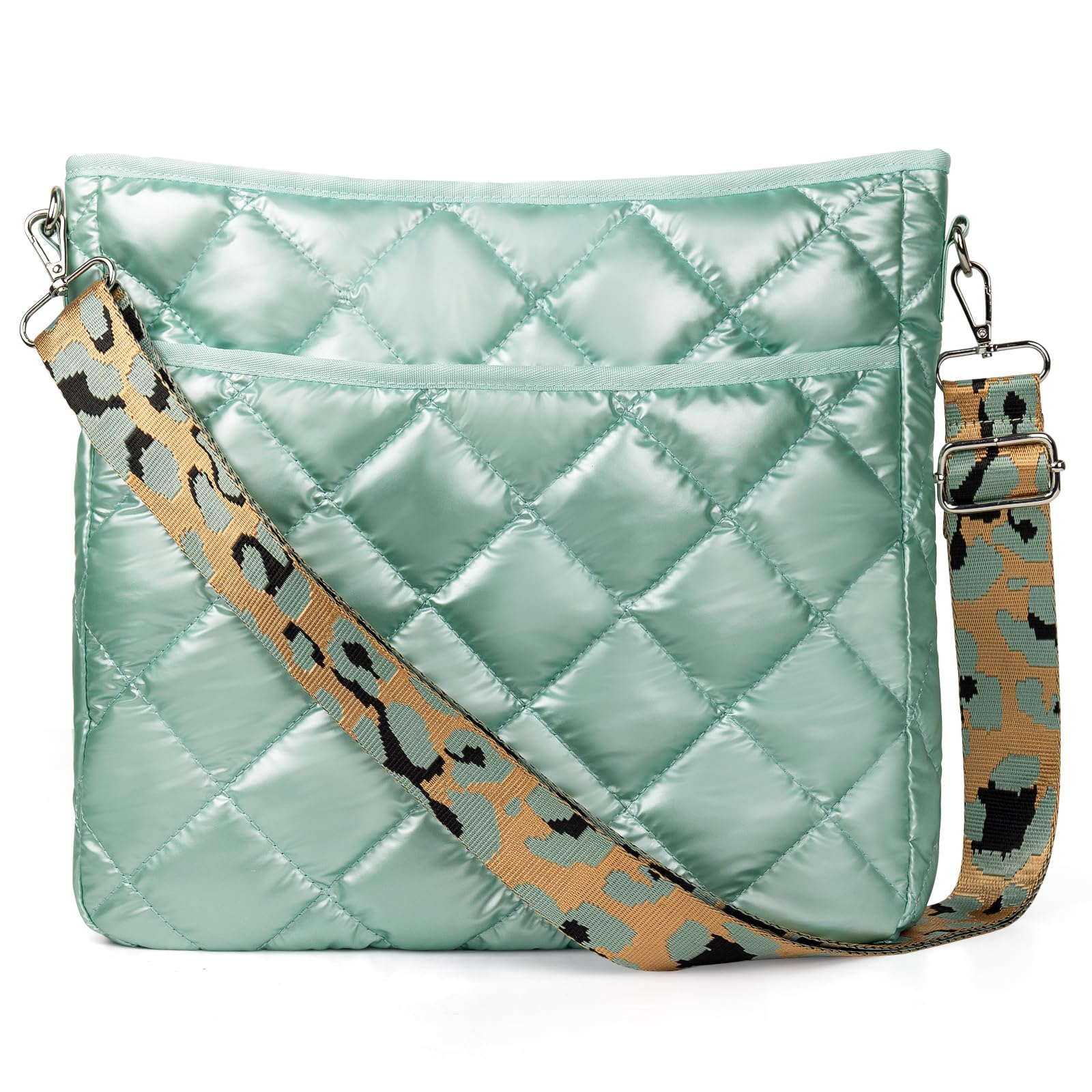 WiseBoy Quilted Crossbody Bag, Puffy Crossbody Purses with Wide Strap, Cotton Quilted Shoulder Bags for Women