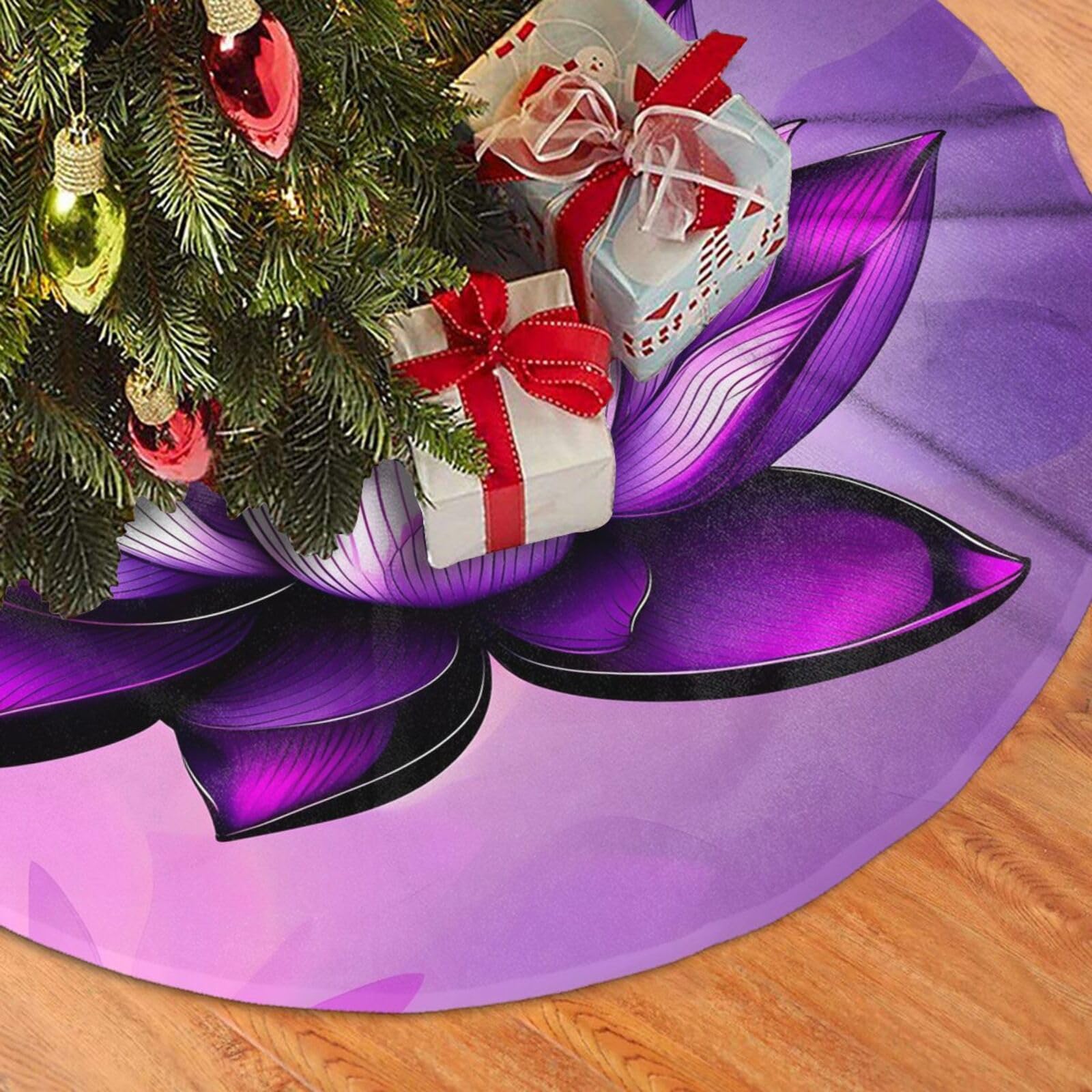 Gonna per albero di Natale, decorazione festiva, ideale per Natale, Halloween e Capodanno, palma viola tramonto