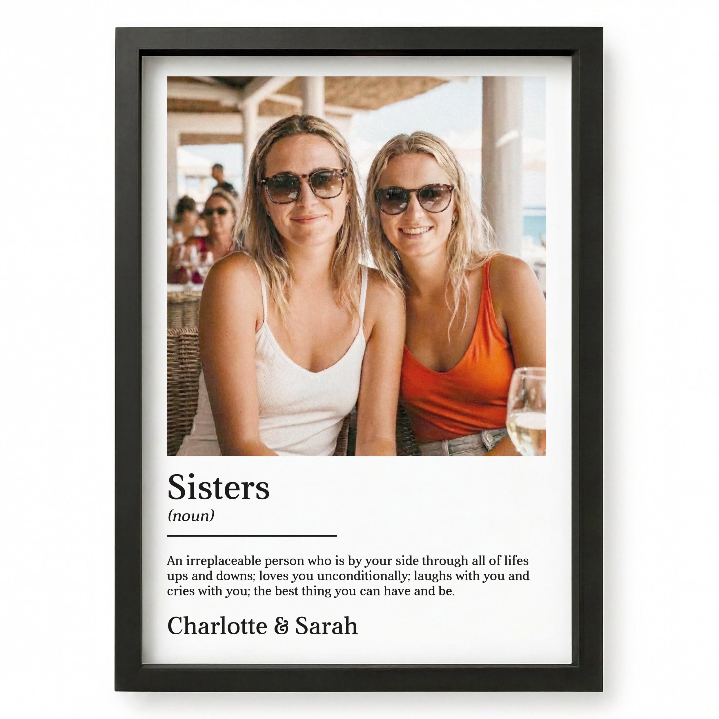 Beecreative Sister Gifts, Personalised Photo Gifts For Sister, A4 and A5 Poster Prints