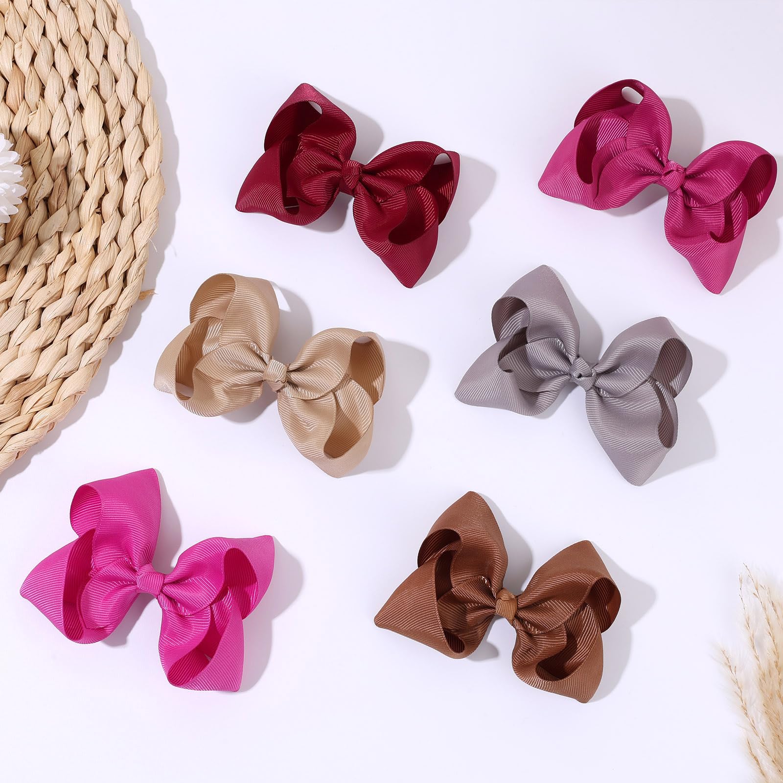 OAOLEER 50 fiocchi per capelli da 11,4 cm, con clip a coccodrillo, per ragazze, in grosgrain, fermagli per capelli, accessori per capelli, per il rientro a scuola, feste (11,4 cm, 1 pezzo (confezione
