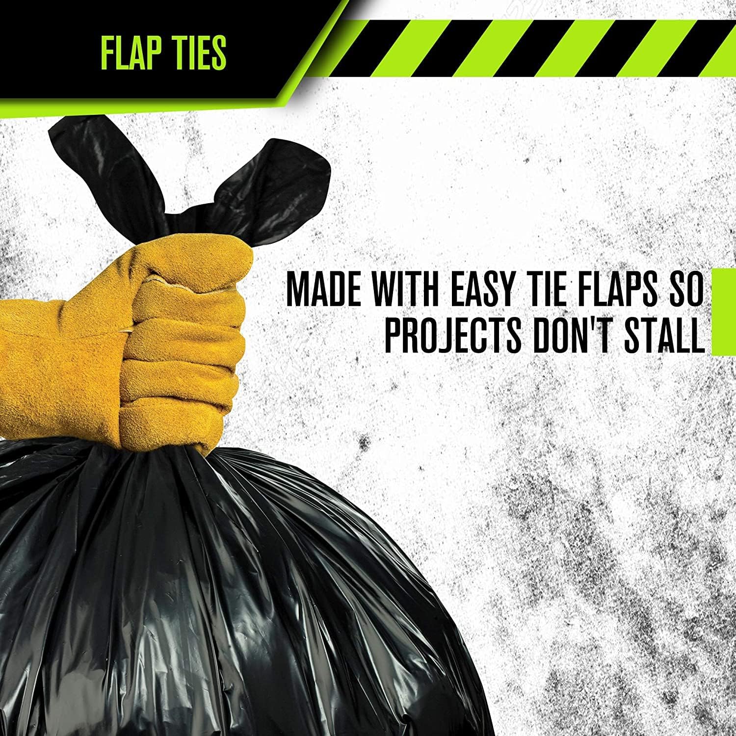 🔥 Heavy Duty 33 Gallon Trash Bags (Huge 100 Ct. /w Flap Ties) - 2 MIL equiv. Thick Gauge Large Black Plastic Garbage Liners for Kitchen, Home. Outdoor, Lawn, Yard, Contractors, Brute/Rubbermaid cans