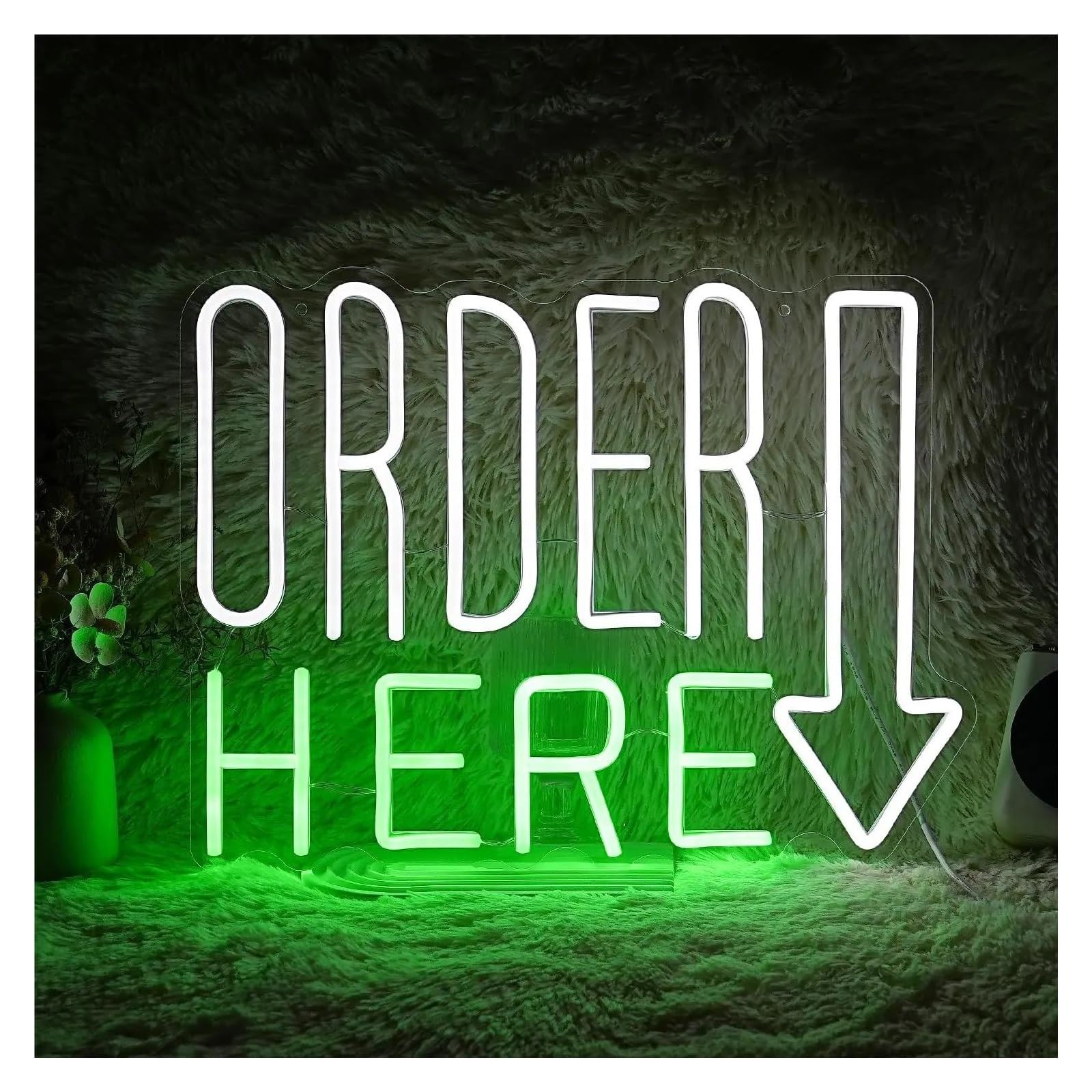 Sign Lamp Order Here Neon Sign for Wall Decor Restaurant Shop Bar Business 42x28.5cm
