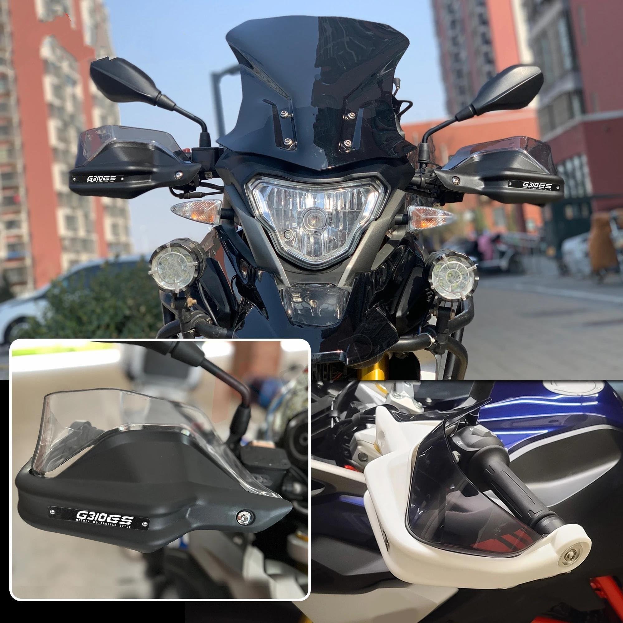 Paramani Per Manubrio Moto Per BMW G 310 GS 2016-2024 G310GS 2023 Accessori Leva Freno Antivento E Antipolvere Deflettori d'aria(Nero,X1)
