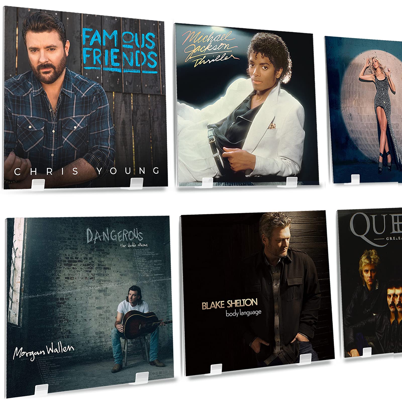 Clear Acrylic Display Shelf, 12 Pack Wall Mout Holder for Album, Vinyl Record, Funko Pop, Card Collection, Magazine Display Shelves, Small Art Hooks for Decoration, Easy to Assembly