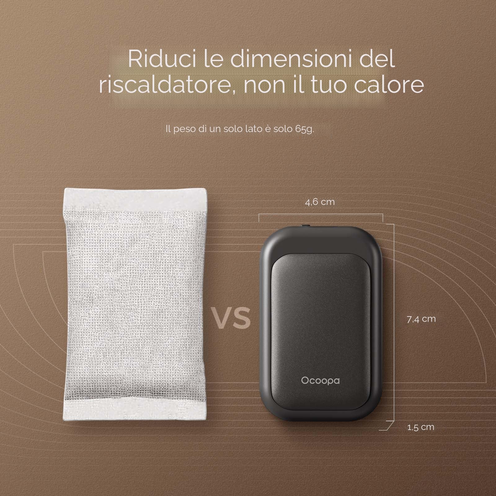 OCOOPA Scaldamani Ricaricabile,Scaldamani Magnetico 5000mAh,Impermeabile,Riutilizzabile Elettrico Portatile Scaldamani USB,Certificato UL,3 livelli di calore,Regali tecnologici per e all'Aperto
