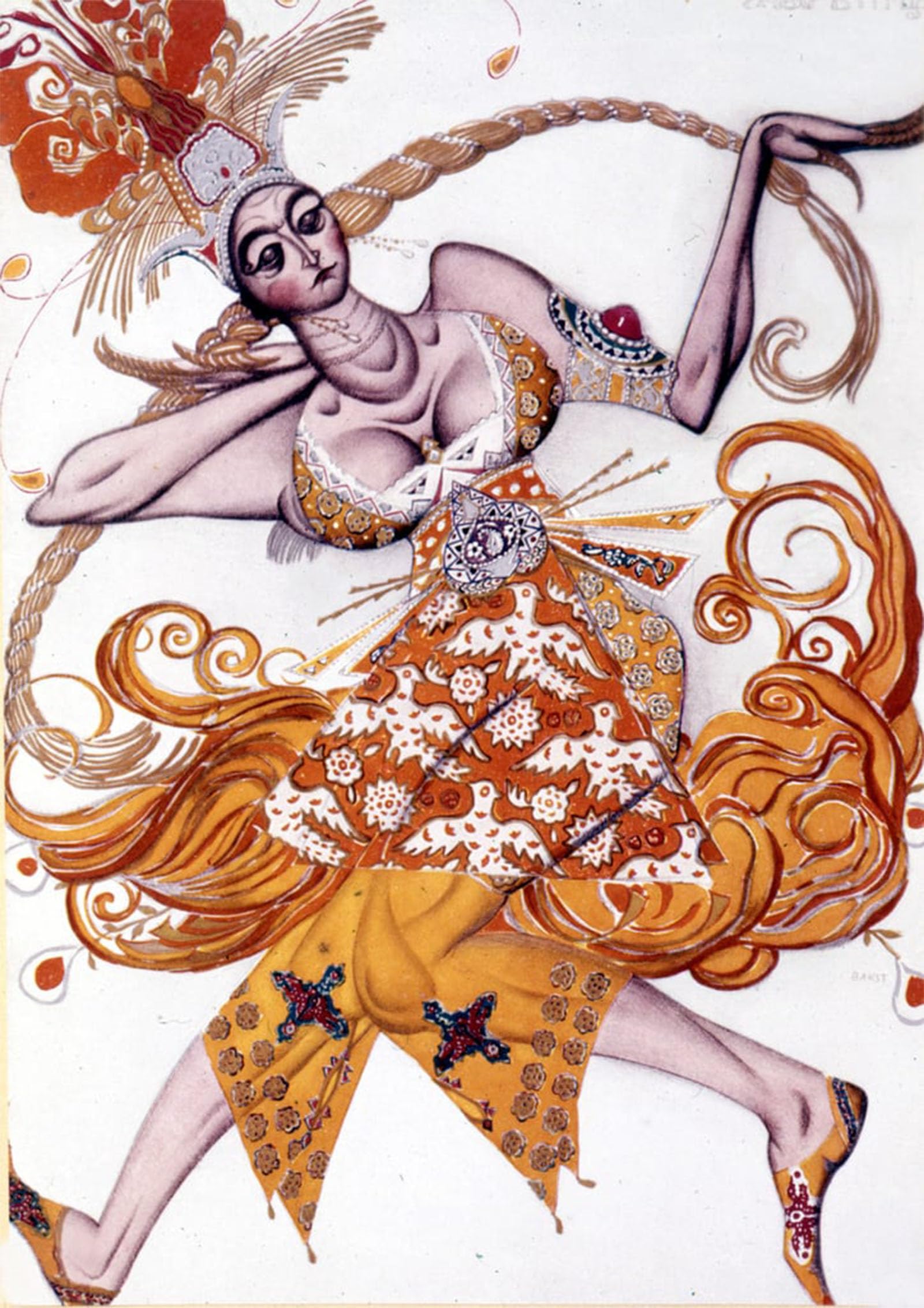 ARTXLXXBN Famous Painting Canvas Artwork Graffiti Print Léon Bakst's Costume Canvas Picture by Leon Bakst Portrait Canvas Image for Home Decor 60x90cm