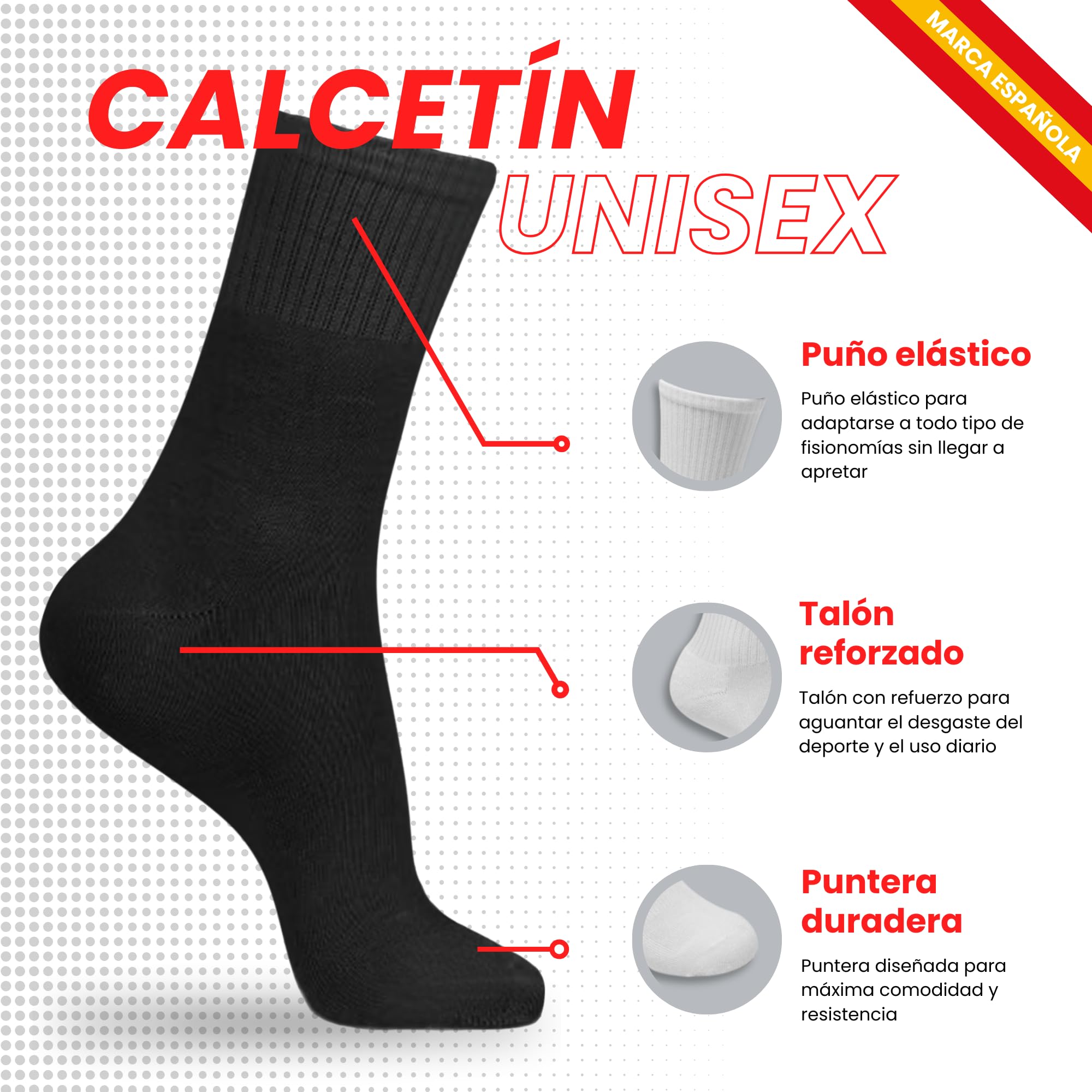 6 Pares Calcetines Deporte Unisex | Calcetines deporte Mujer | Calcetines deporte Hombre | Calcetines Mujer | Calcetines Hombre