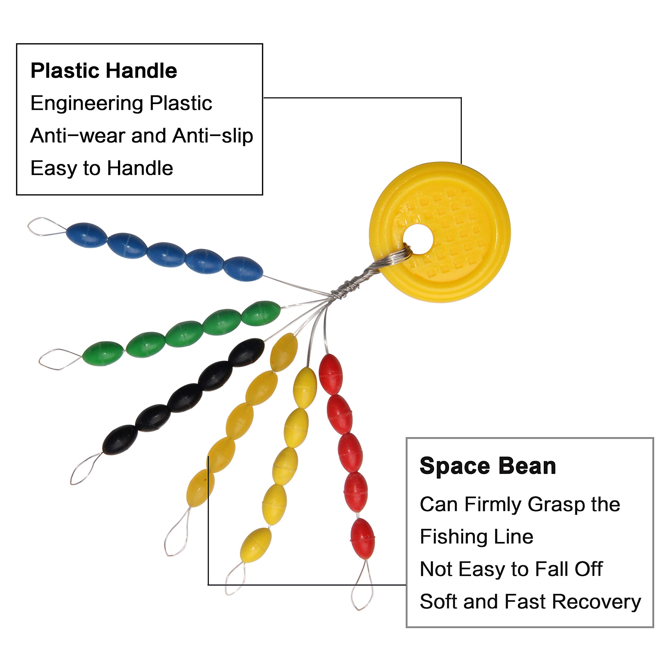 SILANON Fishing Bobber Stoppers Rubber Bobber Beads Stopper 30 in 1 Oval Float Sinker Stops Colorful Fishing Bobber Space Beans for Rigging Size SS,S,M,L,LL