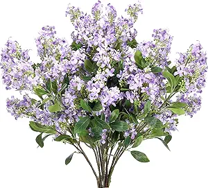 10 Pcs 30" Artificial Lilac Flowers Fake Delphinium Antirrhinum Stem Silk Artificial Flower Branch Floral Arrangement for Vase Centerpieces Wedding Bouquet Home (Purple)