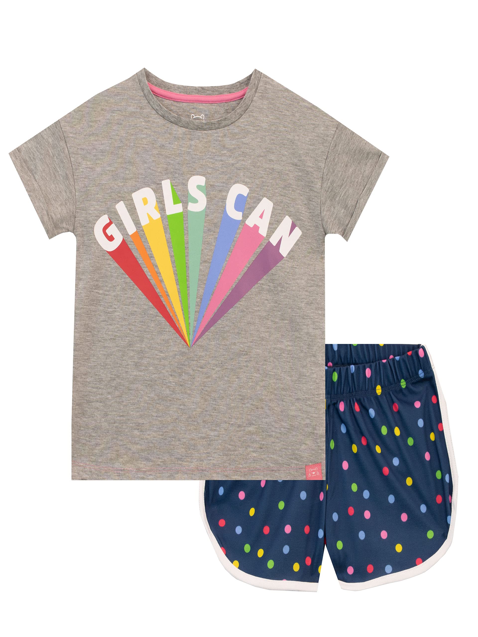 Harry Bear Girls Multicoloured Pyjamas Rainbow Positive Slogan 7-8 Years