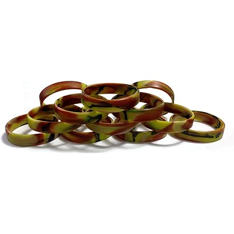 Blank Rubber Camo Wristbands 12-Pack