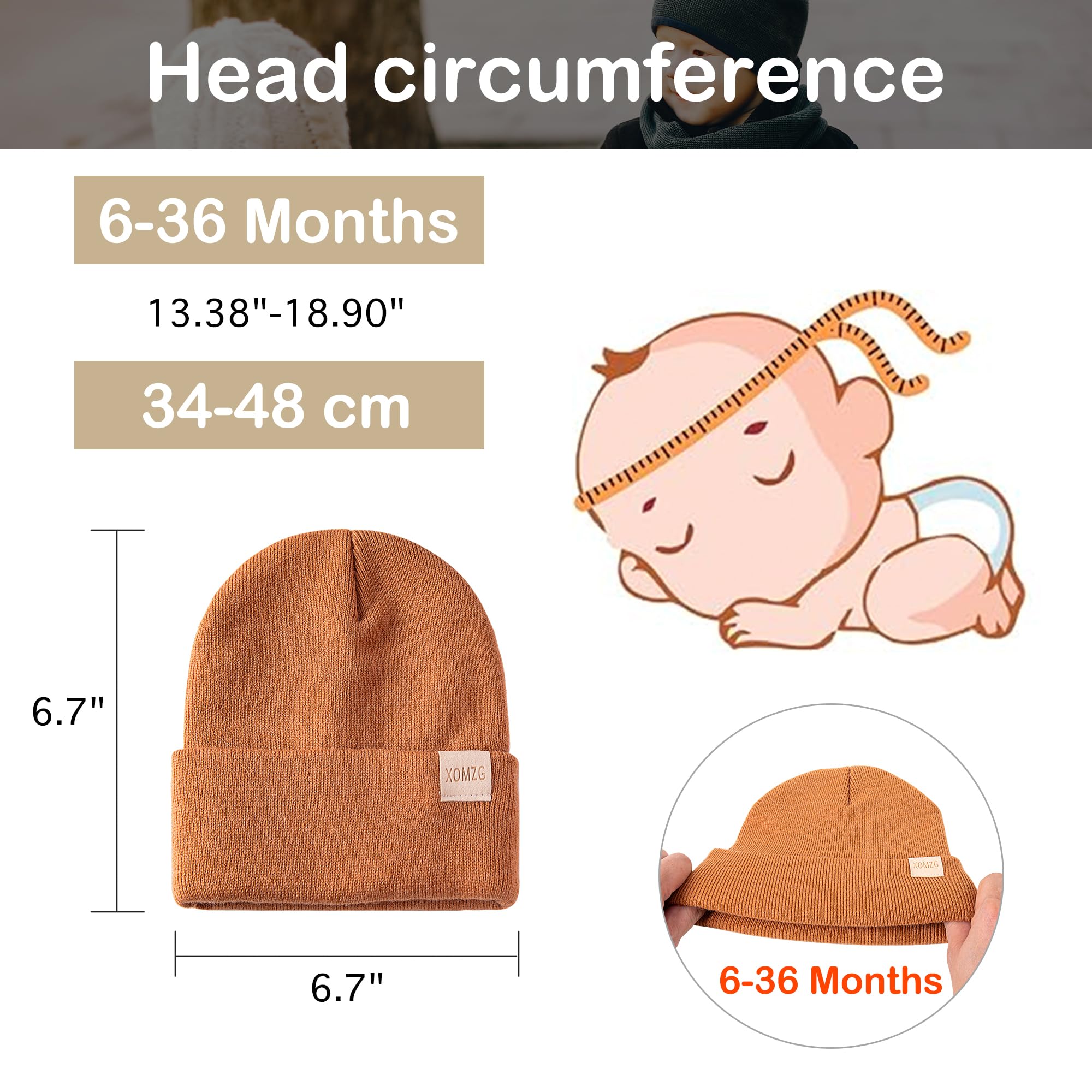 Toddler Beanie Kids Winter Hats Infant Warm Knit Cap Newborn Winter Warm Hat for 0-36 Month Boys Girls