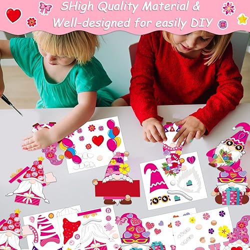 Miniatura 6 de chiazllta Paquete de 30 kits de manualidades para el día de San Valentín manualidades de gnomo para niños en edad preescolar juego de manualidades