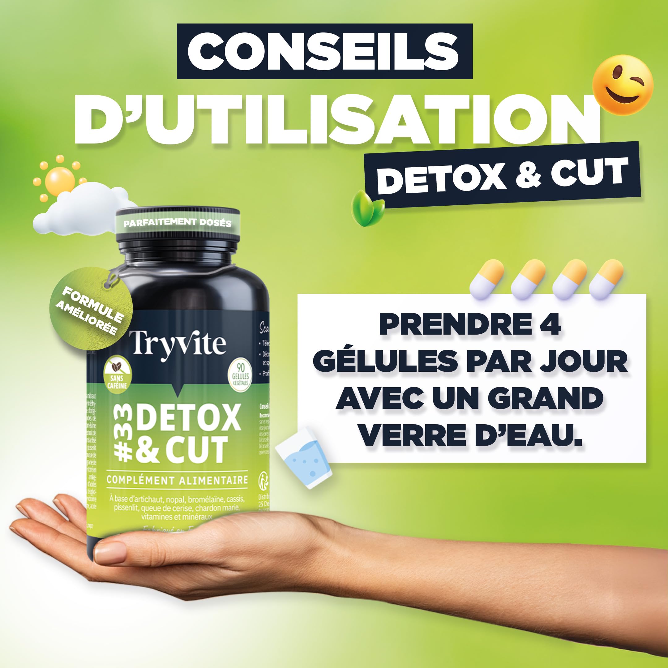 TRYVITE | Slimming, Lightness & Portion Management Formula | Milk Thistle, Artichoke, Nopal & Dandelion | 90 Capsules | Made in France | Enhanced Formula 2026 - 3