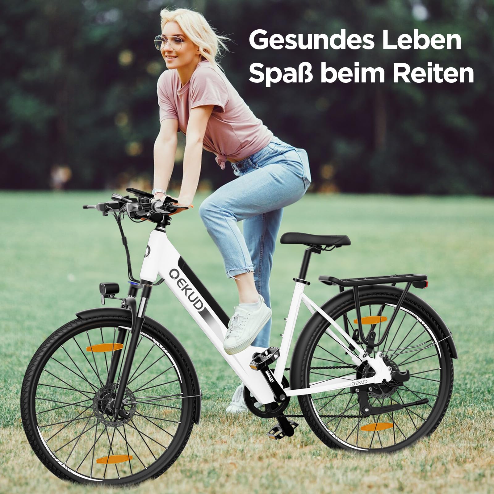 Elektrofahrrad, E-Bike Trekkingrad E-Cityrad, 36V 12,5Ah Li-Ion Akku Mountainbike Pendlerfahrrad, LCD-Display, Reichweite bis 100KM, EU-konform, mit APP