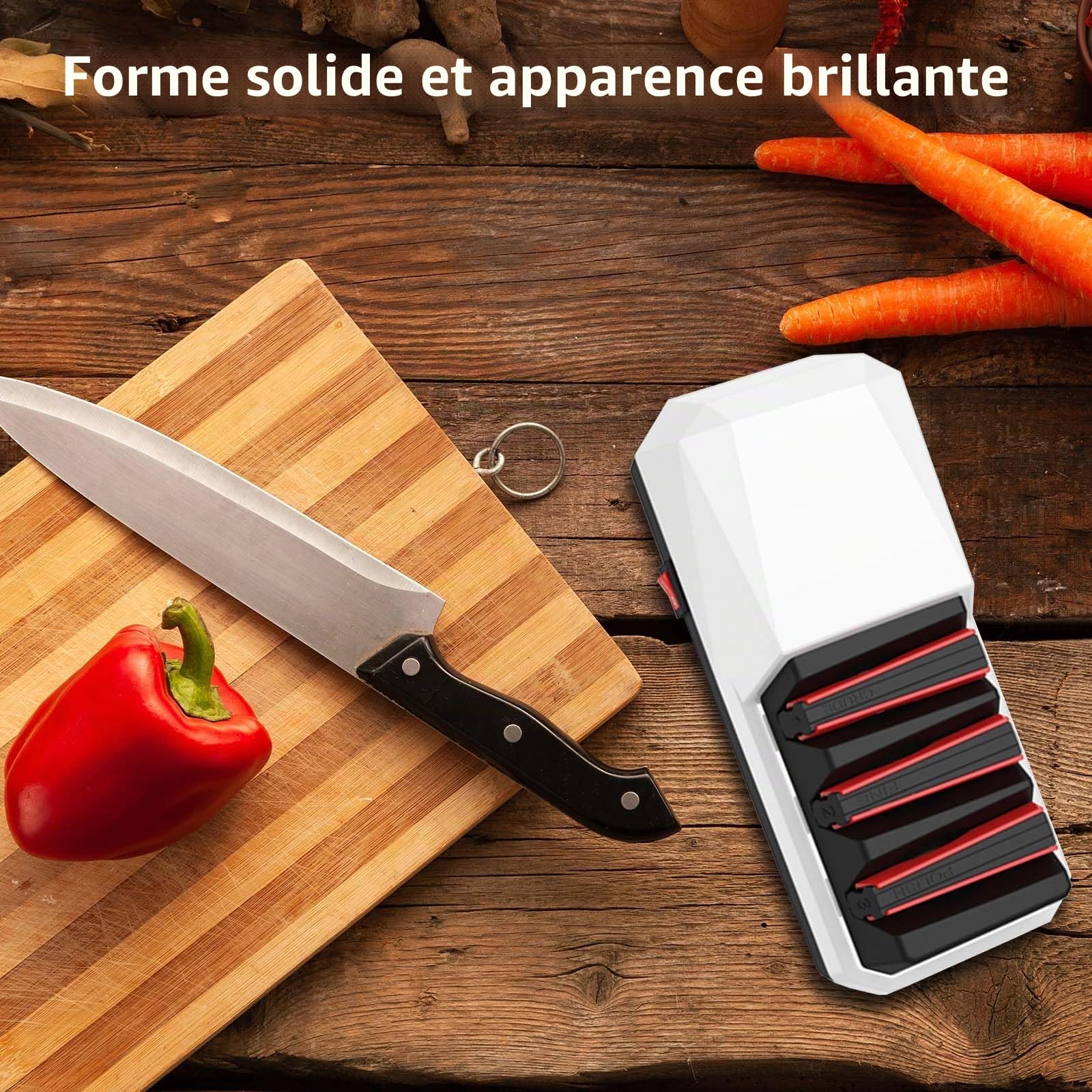 Aiguiseur Couteaux Electrique, 3 Phases Affuteur Couteau Affûteuse Professionnelle pour Affûtage de Couteaux Broyeur de Diamant Rapide Affûteur de Couteaux Electrique
