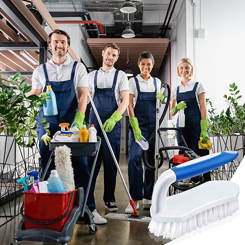 Miniatura 5 de Lallisa 12 piezas de cepillo de fregado cómodo de agarrar para limpiar la ducha, cepillos de alta resistencia a granel con cerdas rígidas flexibles