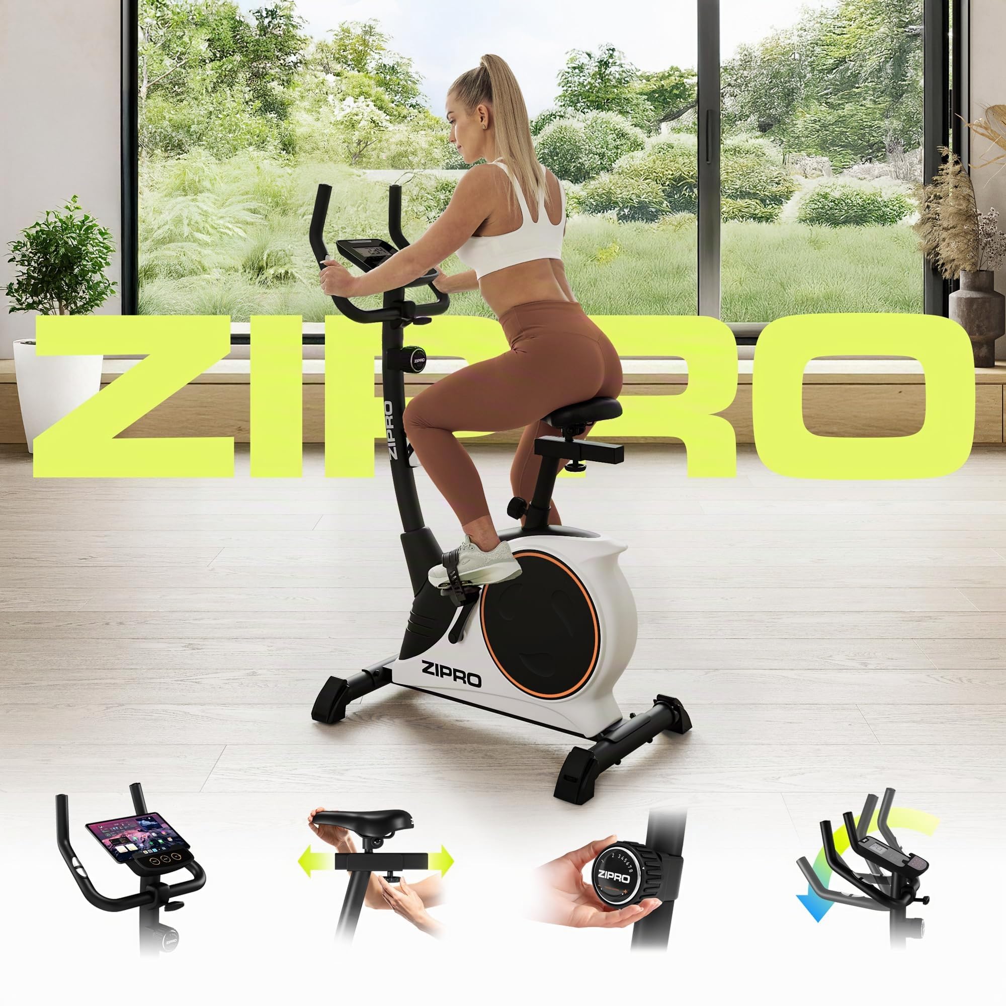Zipro Bicicleta de entrenamiento en casa Nitro RS, Bicicletas estáticas, Bicicleta magnética de entrenamiento, Bicicleta ergométrica 150kg, Bicicleta de interior, Bicicleta de entrenamiento en casa