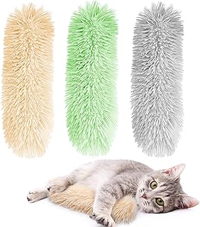 FELISTORY Cat Catnip Toys for Indoor Kitten: 3 Pcs Interactive Cat Kicker Toy with Catmint and Crinkle Plush Cat Chew Teething Clean Toy for Small Cats