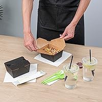 Vista 5 de Restaurantware Bio Tek - Cajas para llevar de 30 onzas, 200 loncheras para llevar, cierre de tabulación, resistentes al calor, desechables, de papel